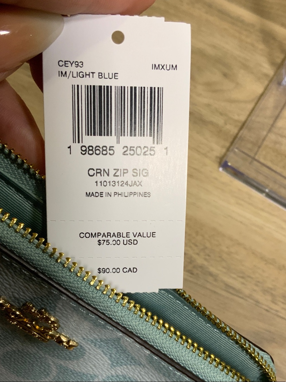 Coach Pale Blue Signature Wristlet - Picture 5 of 5